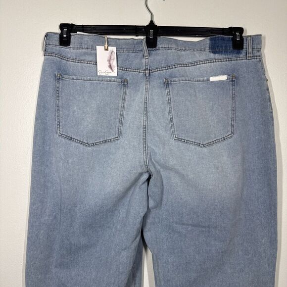 Jessica Simpson Boyfriend Jean Wide Leg Distressed Size 22W NWT Dearest Blue NWT - Picture 7 of 16